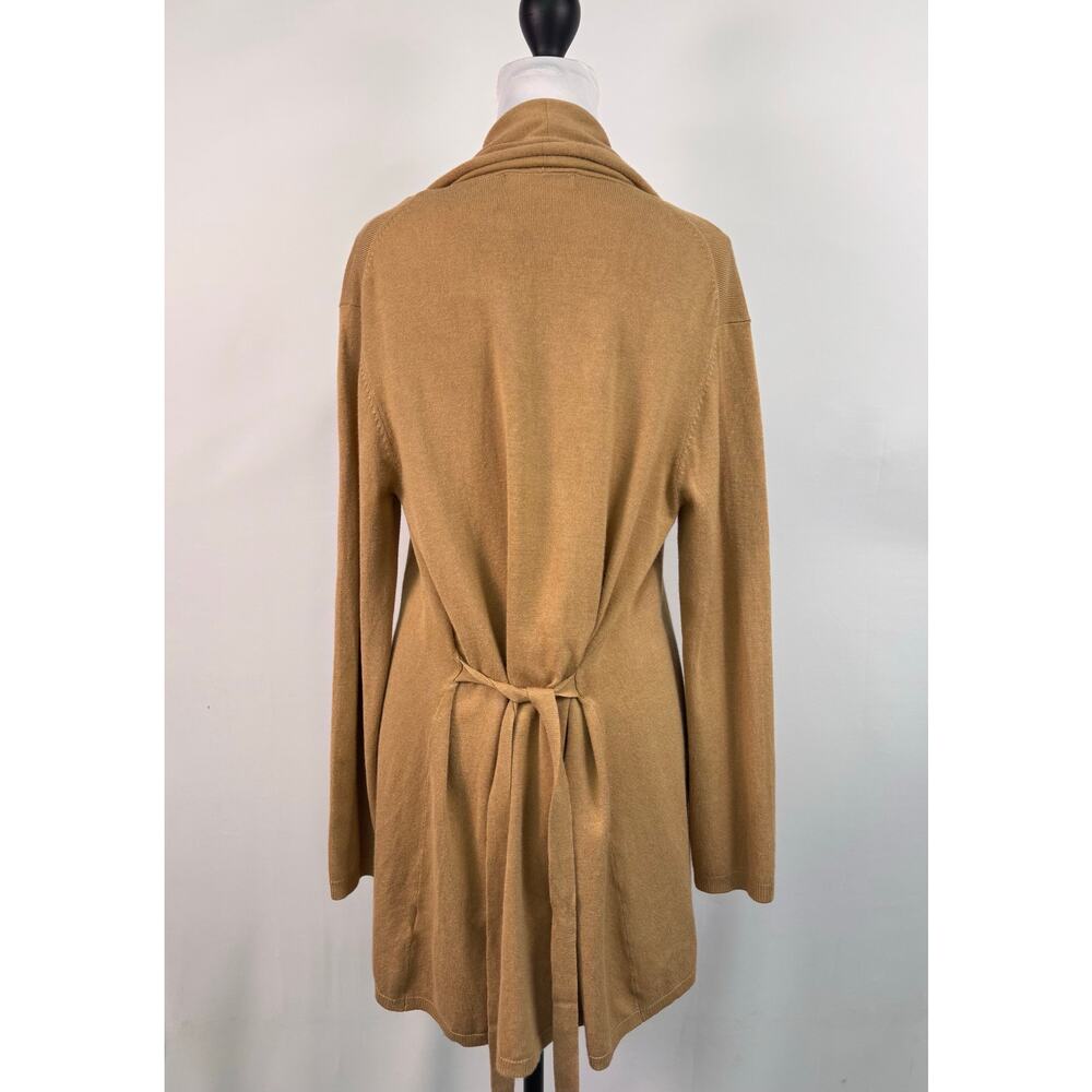 NWT Zara Knit Long Open Front Cardigan Camel Tan Size Medium